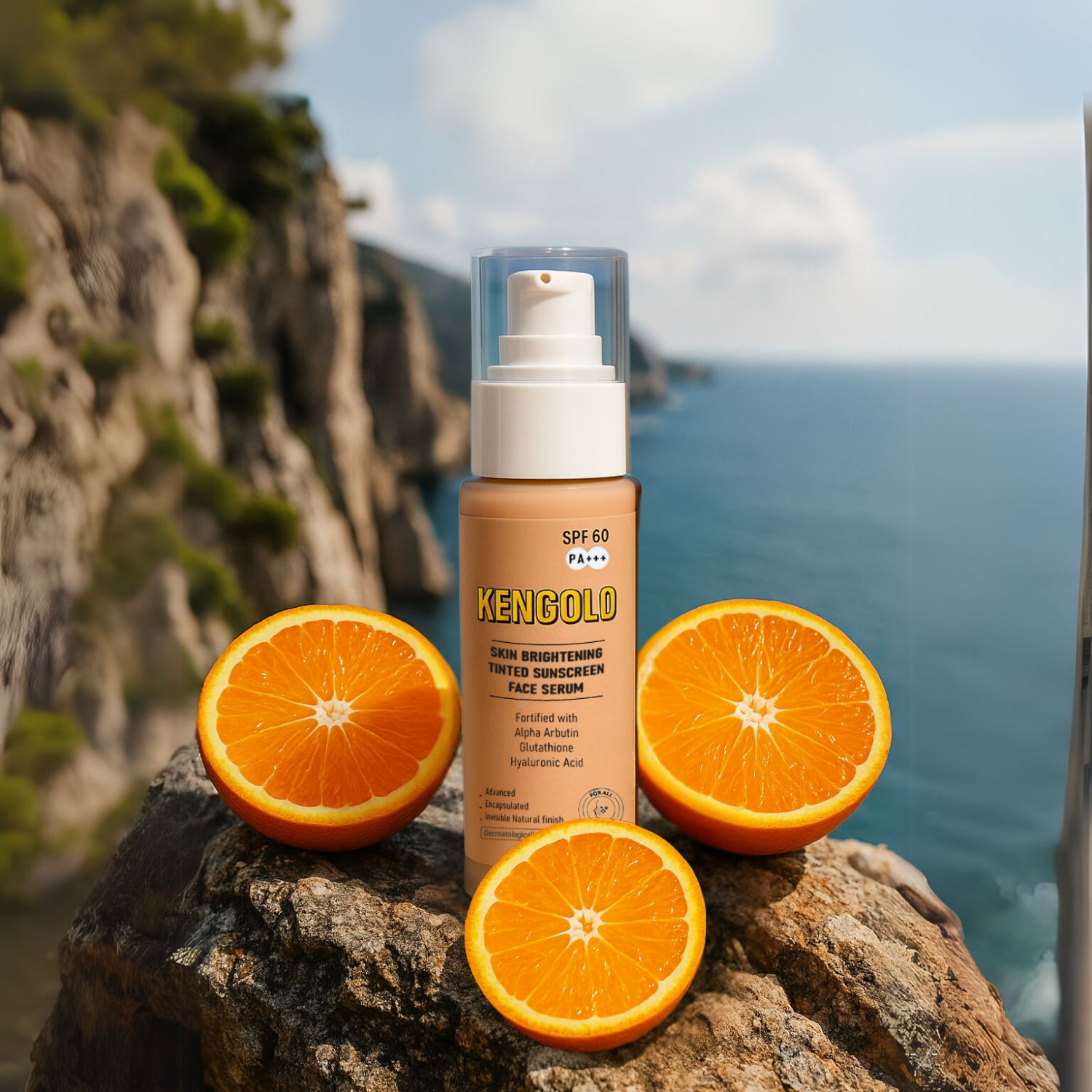 Tinted Skin brightening Sunscreen Serum SPF 60 PA++++ for All Skin Types