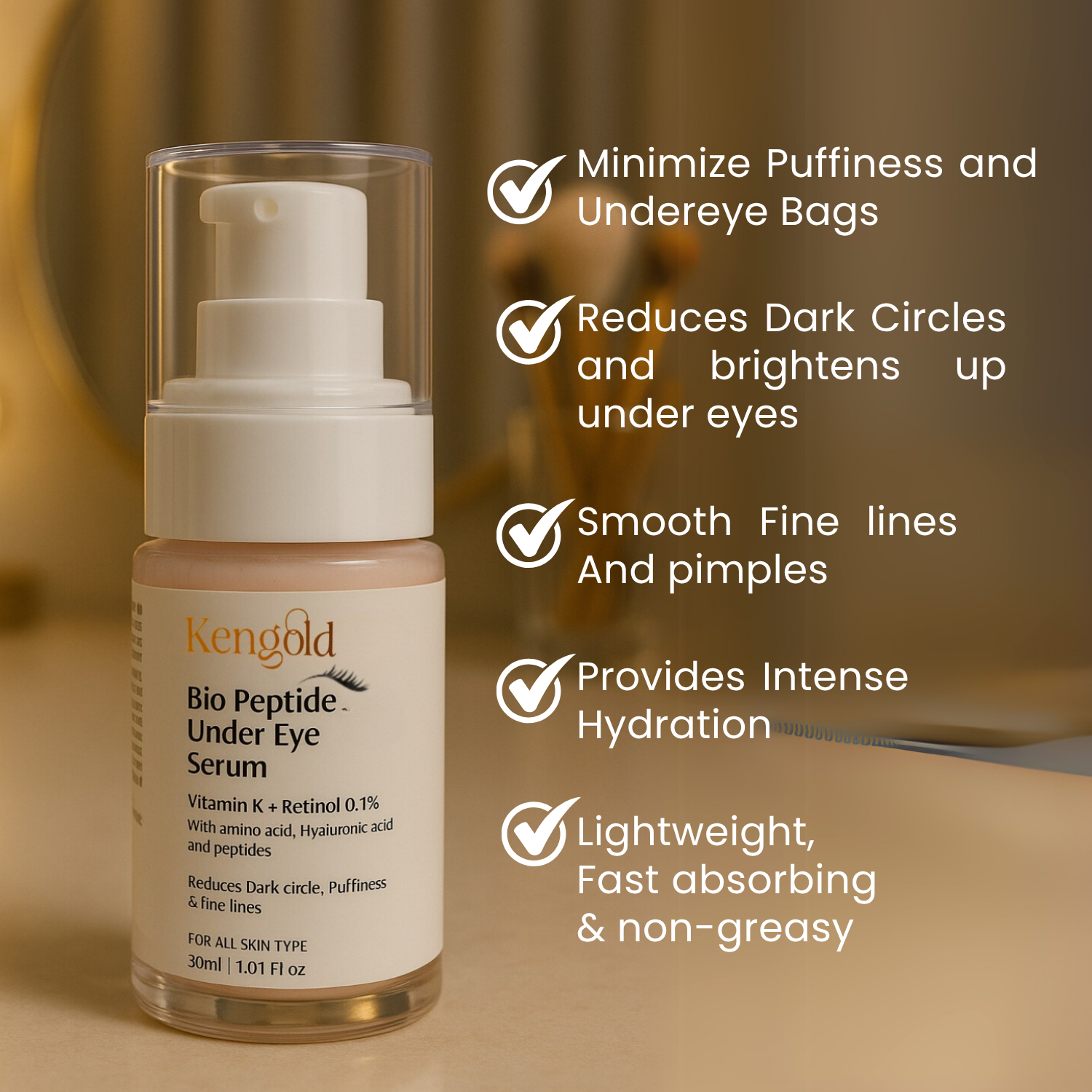 Bio-Peptide Under Eye Serum for Dark Circles for Women and Men