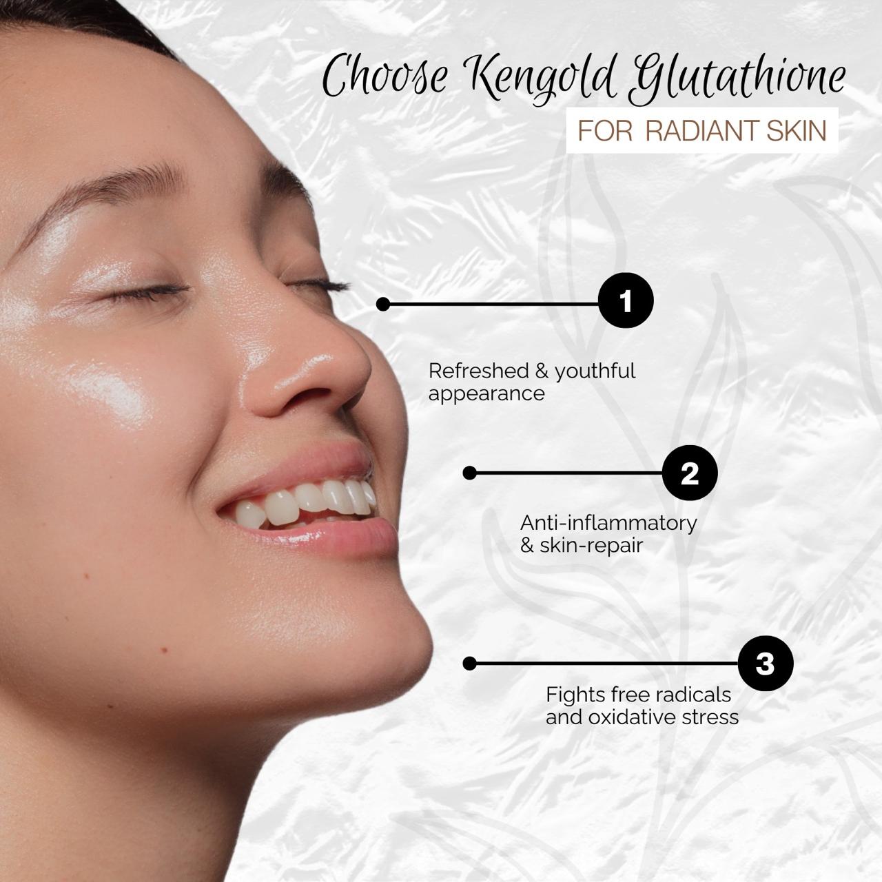 Radiant Skin Combo – Liposomal Glutathione 500mg Tablets + SPF 60 Tinted Sunscreen + Whitening Soap (3-in-1 Skincare Pack)