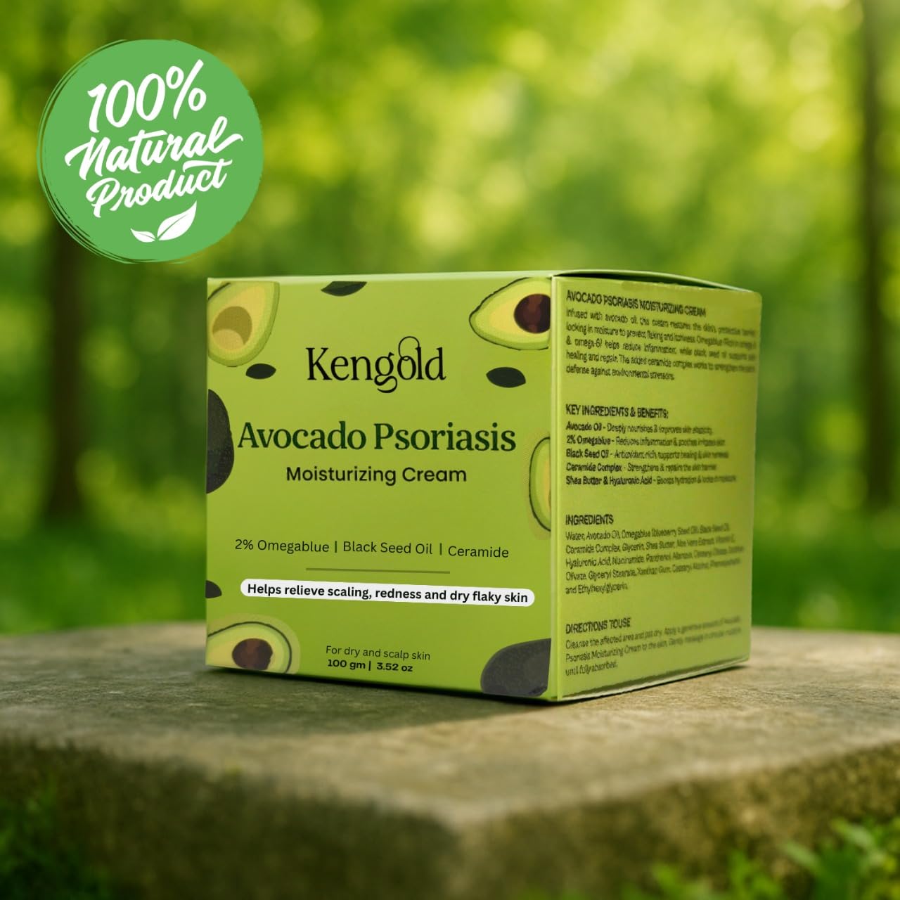Avocado Psoriasis  Moisturizing Cream with Omega Blue, Black seed oil & Ceramides