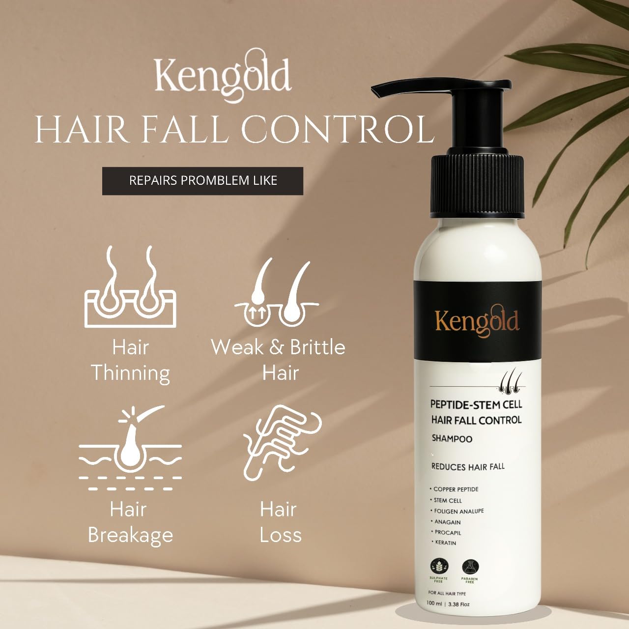 Peptide Stem Cell Shampoo For Advanced HairFall Control Plus