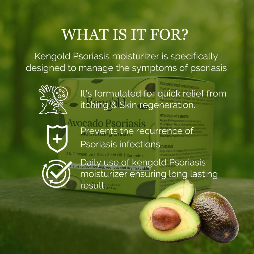Kengold Avocado Psoriasis Moisturizing Cream for Dry & Flaky Skin.
