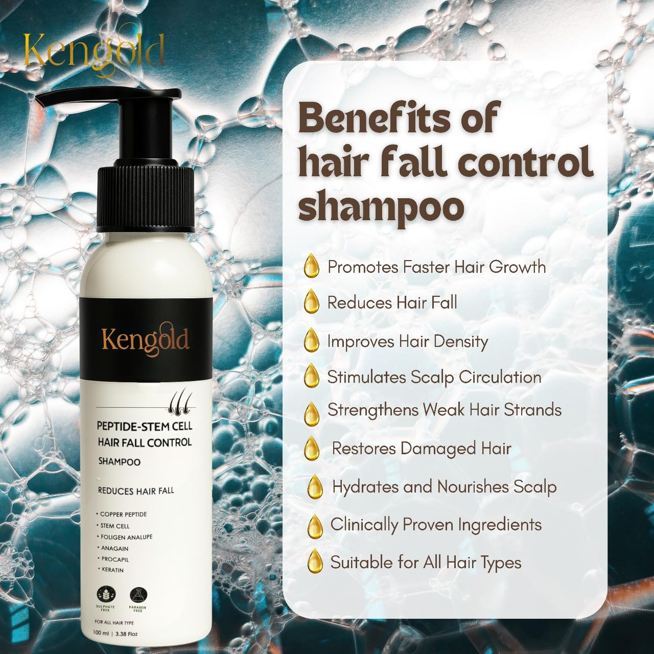 Peptide Stem Cell Shampoo For Advanced HairFall Control Plus