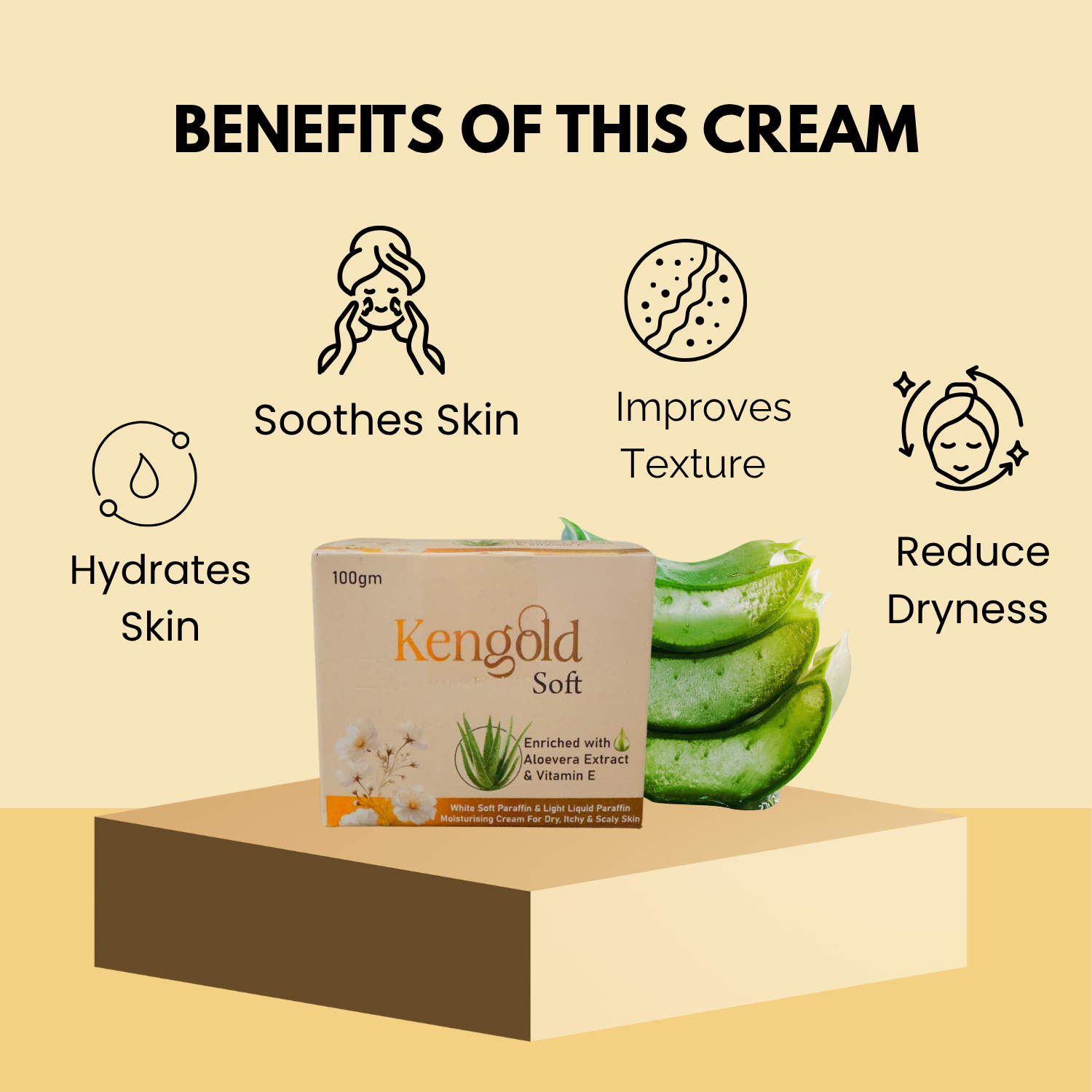 Kengold Soft Moisturizing Cream with Aloe Vera & Vitamin E