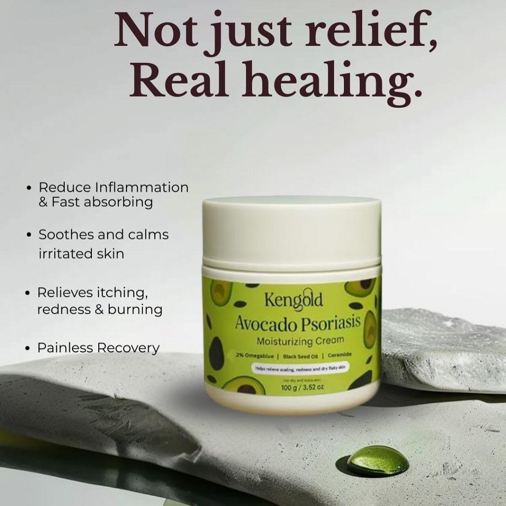 Kengold Avocado Psoriasis Moisturizing Cream for Dry & Flaky Skin.